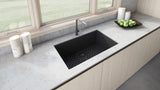 Alternative View of Ruvati 27" Undermount Granite Composite Kitchen Sink, Midnight Black, RVG2027BK