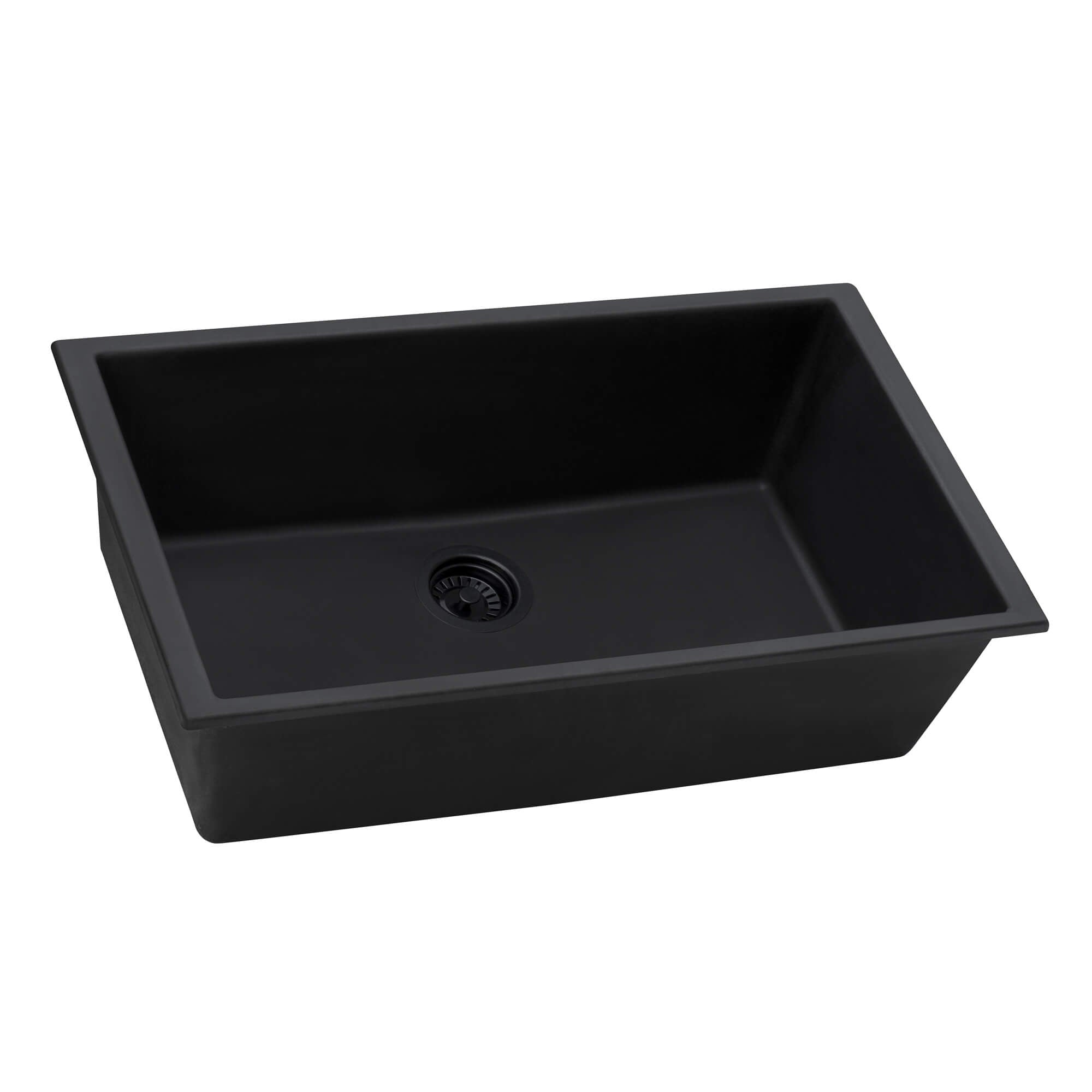 Alternative View of Ruvati epiGranite 30" Undermount Granite Composite Kitchen Sink, Midnight Black, RVG2030BK