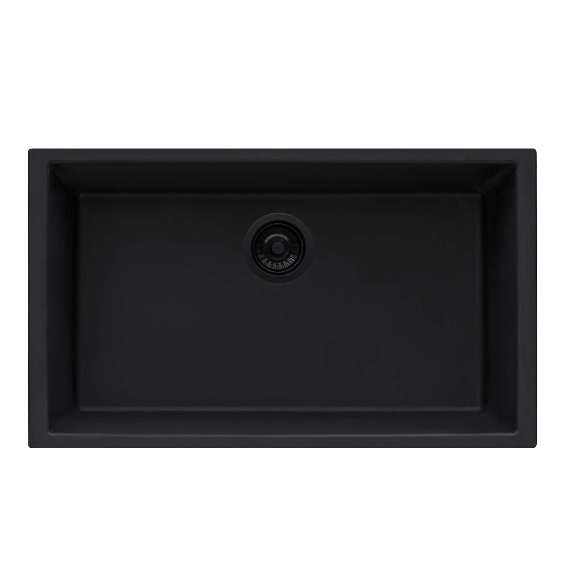 Alternative View of Ruvati epiGranite 30" Undermount Granite Composite Kitchen Sink, Midnight Black, RVG2030BK