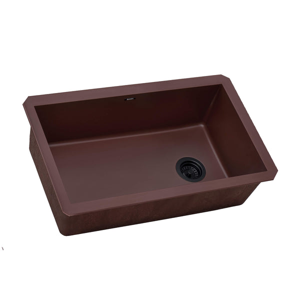 Ruvati 32 x 19 inch epiGranite Undermount Granite Composite Single Bowl Kitchen Sink, Carnelian Red, RVG2033RD