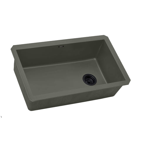 Ruvati 32 x 19 inch epiGranite Undermount Granite Composite Single Bowl Kitchen Sink, Juniper Green, RVG2033RN