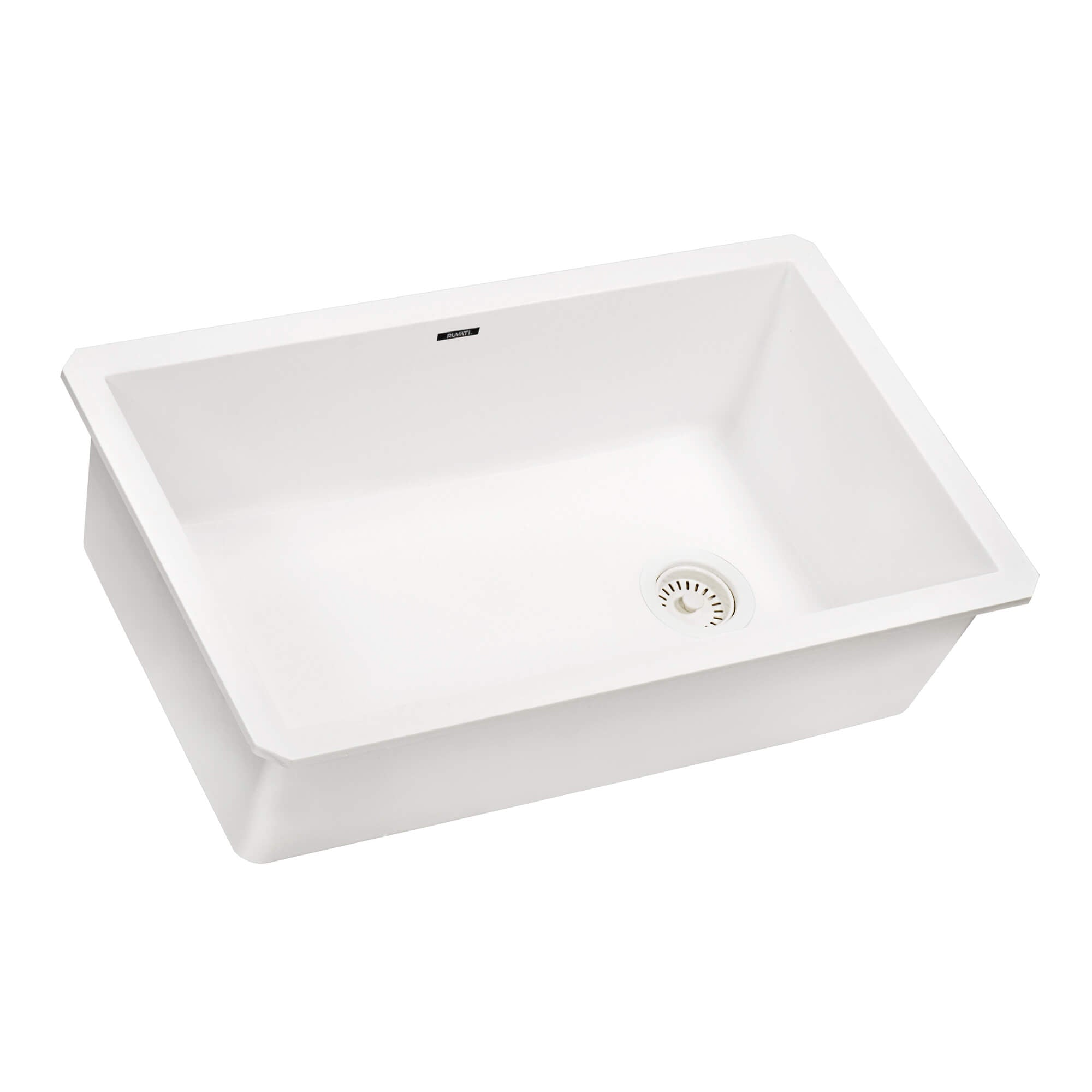 Alternative View of Ruvati epiGranite 32" Undermount Granite Composite Kitchen Sink, Arctic White, RVG2033WH
