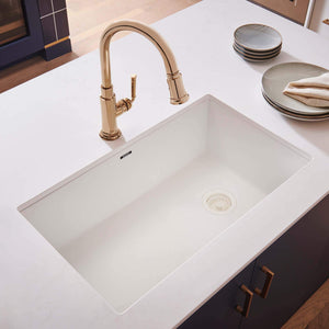 Alternate Image for Ruvati epiGranite 32" Undermount Granite Composite Kitchen Sink, Arctic White, RVG2033WH