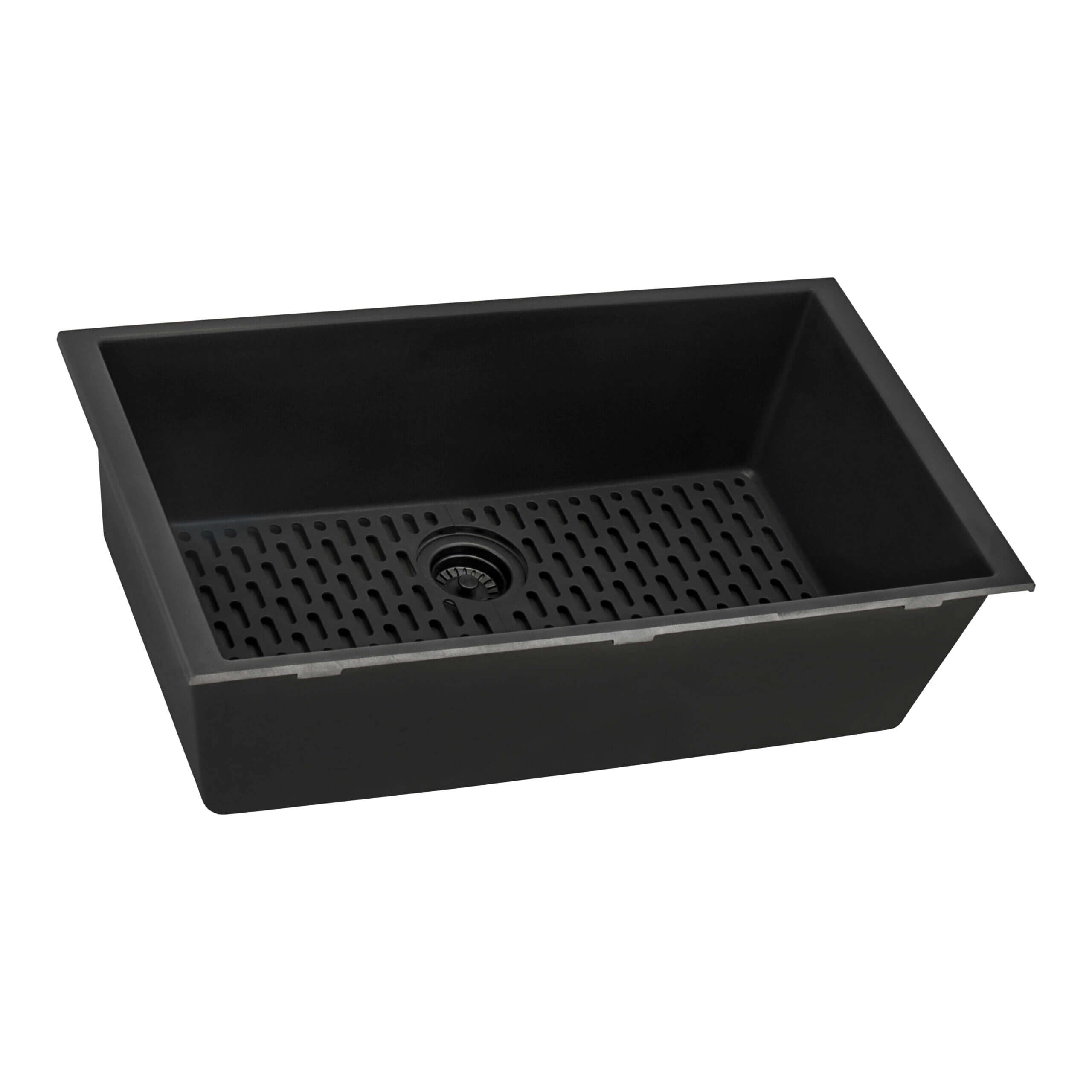 Alternative View of Ruvati epiGranite 33" Undermount Granite Composite Kitchen Sink, Midnight Black, RVG2080BK