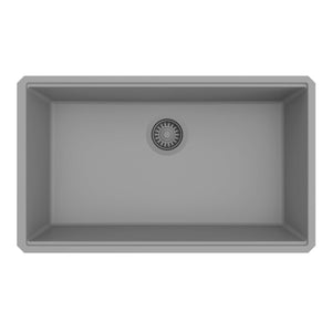 Alternate Image for Ruvati epiGranite 33 x 19 inch Granite Composite Undermount Single Bowl Kitchen Sink, Urban Gray, RVG2080UG