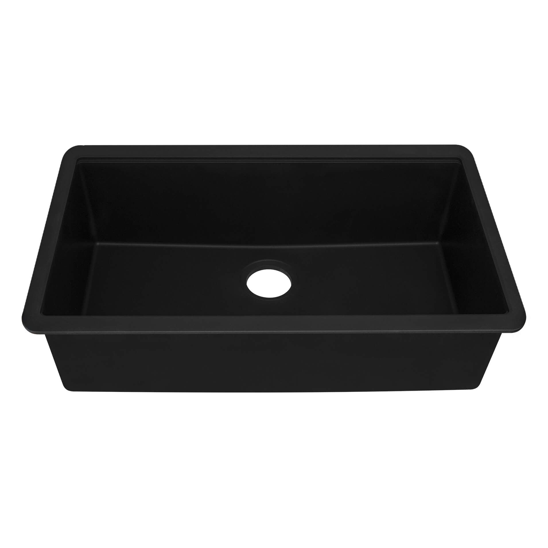 Ruvati epiGranite 33" Undermount Granite Composite Workstation Kitchen Sink, Midnight Black, RVG2083BK Product Image