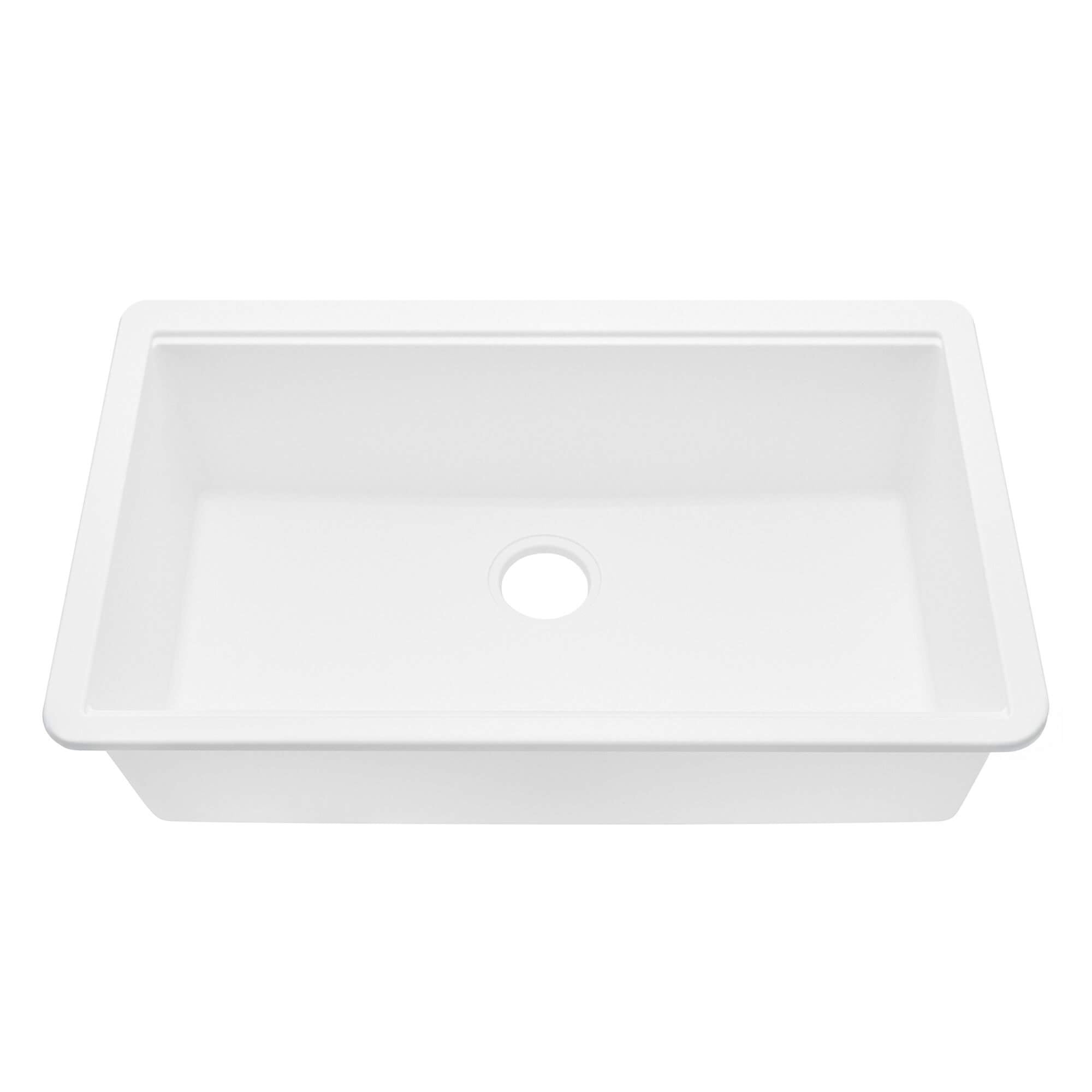 Ruvati epiGranite 33" Undermount Granite Composite Workstation Kitchen Sink, Arctic White Matte, RVG2083WH Product Image
