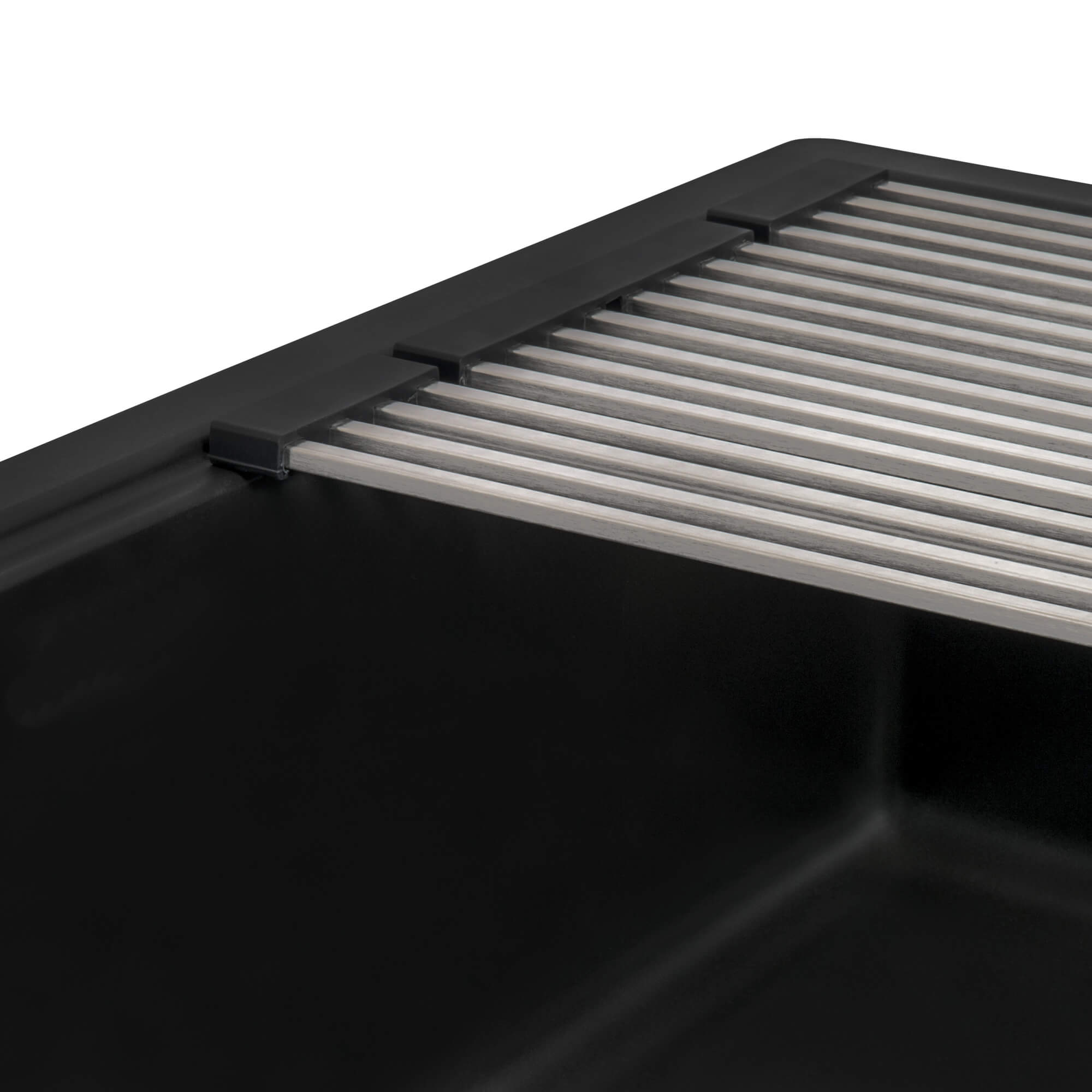 Alternative View of Ruvati epiStage 33" Undermount Granite Composite Workstation Kitchen Sink, Midnight Black, RVG2302BK