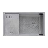 Alternative View of Ruvati epiStage 33" Undermount Granite Composite Workstation Kitchen Sink, Silver Gray, RVG2302GR