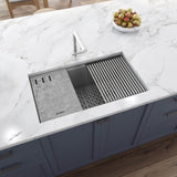 Alternative View of Ruvati epiStage 33" Undermount Granite Composite Workstation Kitchen Sink, Silver Gray, RVG2302GR