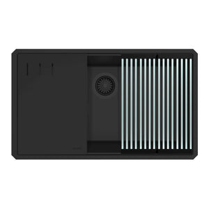 Alternate Image for Ruvati epiStage 33-inch Undermount Workstation Granite Composite Kitchen Sink Matte Black, RVG2306BK