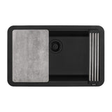 Alternative View of Ruvati epiStage 30" Granite Composite Workstation Kitchen Sink, Midnight Black, RVG2310BK