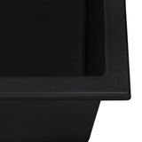 Ruvati epiGranite 23 x 17 inch Granite Composite Undermount Single Bowl Kitchen Sink, Midnight Black, RVG2023BK