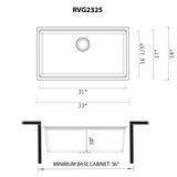 Ruvati 33-inch epiRock Workstation Warm White Undermount Kitchen Sink, Composite, RVG2325WB