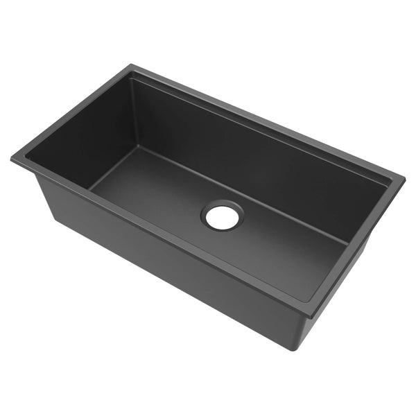 Main Image of Ruvati 33-inch epiRock Workstation Charcoal Black Undermount Kitchen Sink, Composite, RVG2325CK