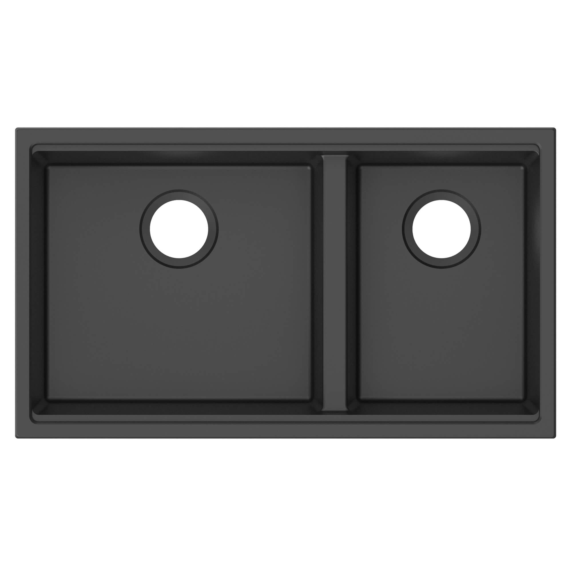 Alternative View of Ruvati 33-inch epiRock Workstation Charcoal Black Double Bowl Undermount Kitchen Sink, Composite, RVG2327CK