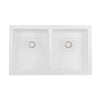 Ruvati epiGranite 32 x 19 inch Granite Composite Undermount Double Bowl Kitchen Sink, Arctic White, RVG2388WH