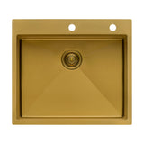 Alternative View of Ruvati Terraza 25" Drop-in Topmount Stainless Steel Kitchen Sink, Matte Gold Brass Tone, 16 Gauge, RVH5007GG