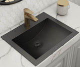 Main Image of Ruvati Ariaso 21" Rectangle Drop In Stainless Steel Bathroom Sink, Gunmetal Matte Black, 16 Gauge, RVH5110BL