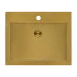 Alternative View of Ruvati Ariaso 21" Rectangle Drop In Stainless Steel Bathroom Sink, Brushed Gold Brass Tone, 16 Gauge, RVH5110GG