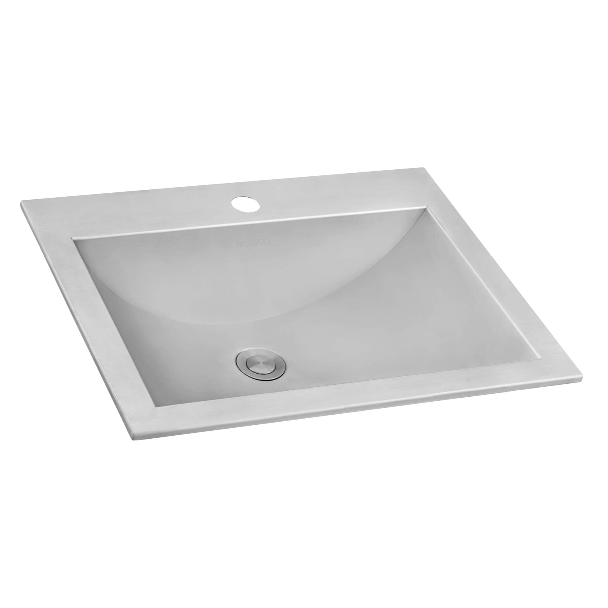 Alternative View of Ruvati Ariaso 21" Rectangle Drop In Stainless Steel Bathroom Sink, 16 Gauge, RVH5110ST