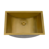 Ruvati Ariaso 16 x 13 inch Brushed Gold Polished Brass Rectangular Bathroom Sink Undermount, Stainless Steel, 16, RVH6106GG