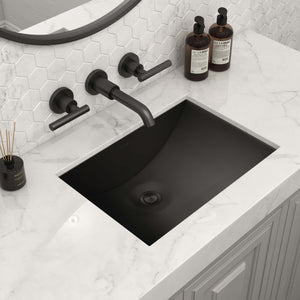 Alternate Image for Ruvati Ariaso 20" Rectangle Undermount Stainless Steel Bathroom Sink, Gunmetal Matte Black, 16 Gauge, RVH6110BL
