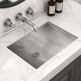 Main Image of Ruvati Ariaso 20" Rectangle Undermount Stainless Steel Bathroom Sink, 16 Gauge, RVH6110