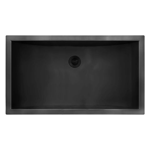 Main Image of Ruvati Ariaso 30 x 14 inch Gunmetal Black Stainless Steel Rectangular Bathroom Sink Undermount, 16, RVH6120BL