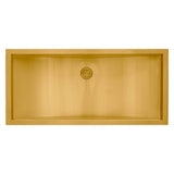 Ruvati Ariaso 30 x 14 inch Brushed Gold Polished Brass Rectangular Bathroom Sink Undermount, Stainless Steel, 16, RVH6120GG