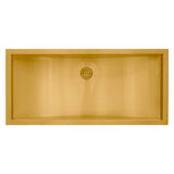 Ruvati Ariaso 30 x 14 inch Brushed Gold Polished Brass Rectangular Bathroom Sink Undermount, Stainless Steel, 16, RVH6120GG