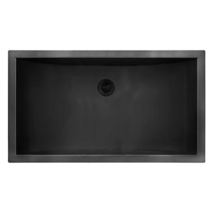 Alternate Image for Ruvati Ariaso 34 x 14 inch Gunmetal Black Stainless Steel Rectangular Bathroom Sink Undermount, 16, RVH6134BL