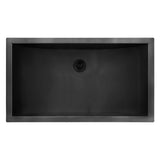 Ruvati Ariaso 34 x 14 inch Gunmetal Black Stainless Steel Rectangular Bathroom Sink Undermount, 16, RVH6134BL