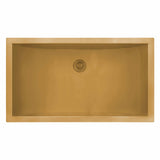 Main Image of Ruvati Ariaso 34 x 14 inch Brushed Gold Polished Brass Rectangular Bathroom Sink Undermount, Stainless Steel, 16, RVH6134GG