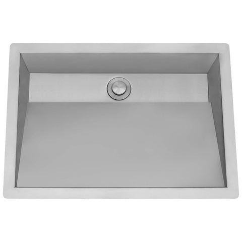 Ruvati Cresta 20 x 14 inch Brushed Stainless Steel Undermount Ramp Bathroom Sink Stainless Steel, 16, RVH6140ST