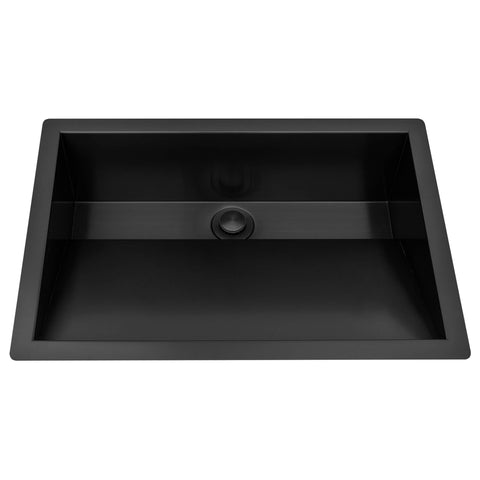 Main Image of Ruvati Cresta 20 x 14 inch Gunmetal Black Stainless Steel Undermount Ramp Bathroom Sink Stainless Steel, 16, RVH6140BL