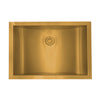 Ruvati Ariaso 20 x 14 inch Brushed Gold Polished Brass Rectangular Bathroom Sink Semi-Recessed, Stainless Steel, 16, RVH6211GG