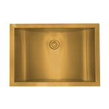 Main Image of Ruvati Ariaso 20 x 14 inch Brushed Gold Polished Brass Rectangular Bathroom Sink Semi-Recessed, Stainless Steel, 16, RVH6211GG