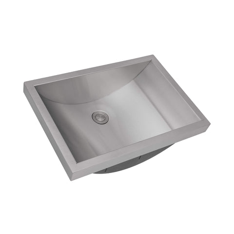 Main Image of Ruvati Ariaso 20 x 14 inch Brushed Stainless Steel Rectangular Bathroom Sink Semi-Recessed- 16, RVH6211ST