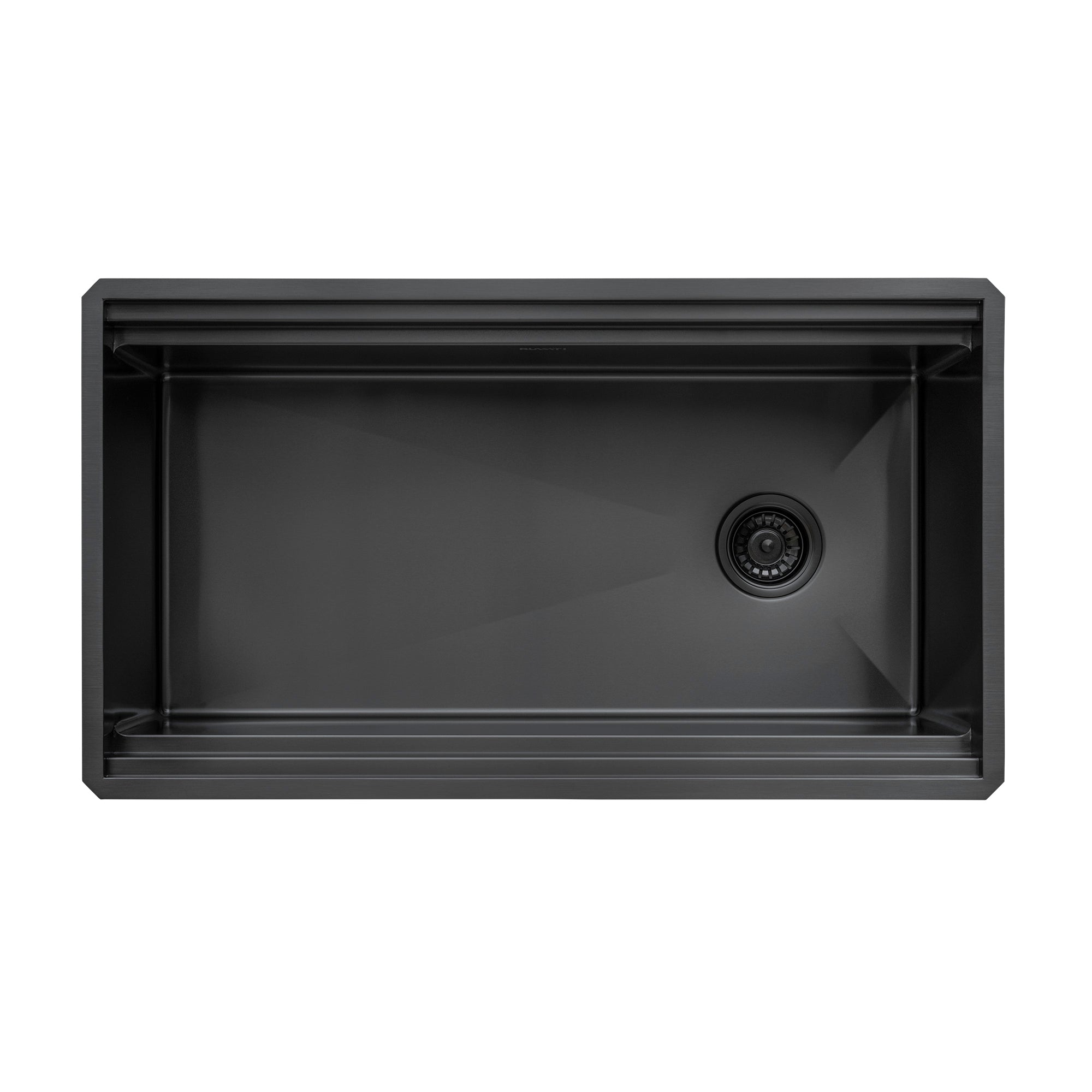 Ruvati Dual-Tier Pro 33-inch Gunmetal Black Stainless Steel Workstation Two-Tiered Ledge Kitchen Sink Undermount, 16, RVH6222BL
