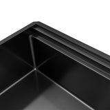 Ruvati Dual-Tier Pro 33-inch Gunmetal Black Stainless Steel Workstation Two-Tiered Ledge Kitchen Sink Undermount, 16, RVH6222BL
