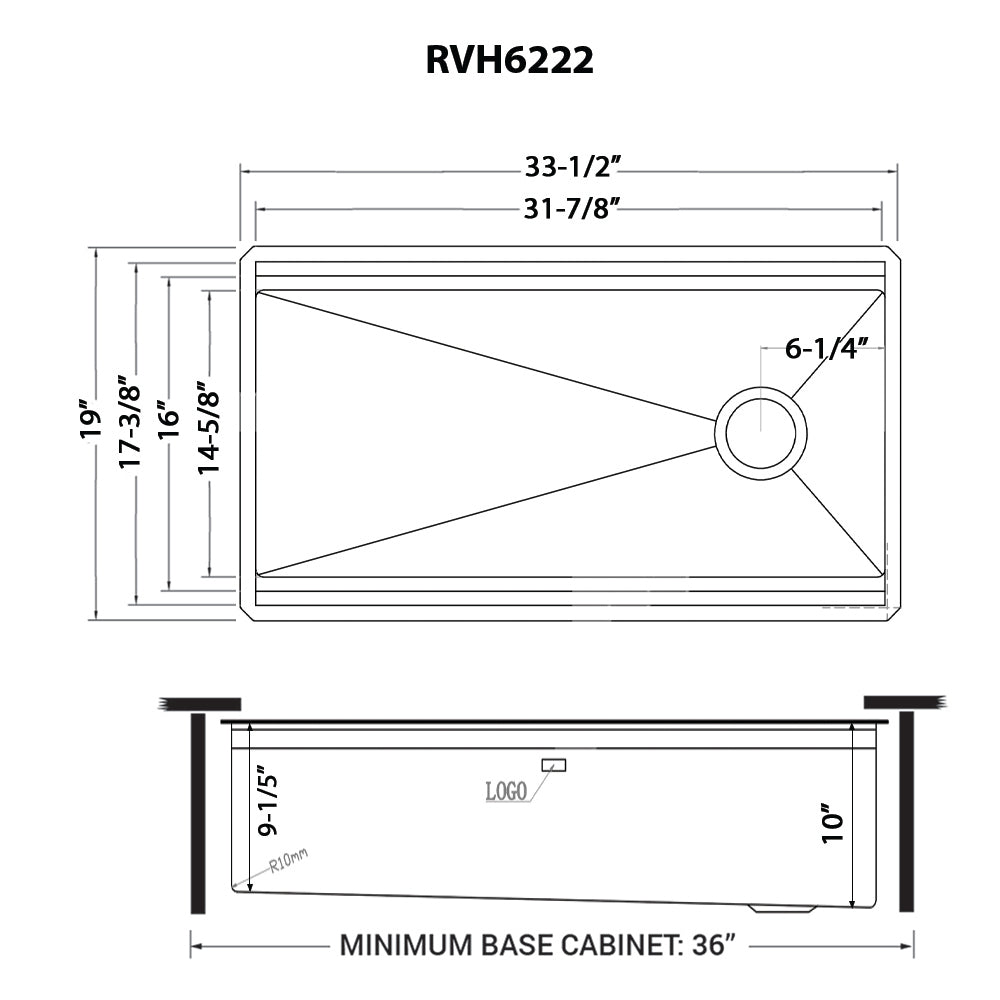 Ruvati Dual-Tier Pro 33-inch Polished Brass Matte Gold Stainless Steel Workstation Two-Tiered Ledge Undermount Kitchen Sink, 16, Matte Gold Satin Brass, RVH6222GG