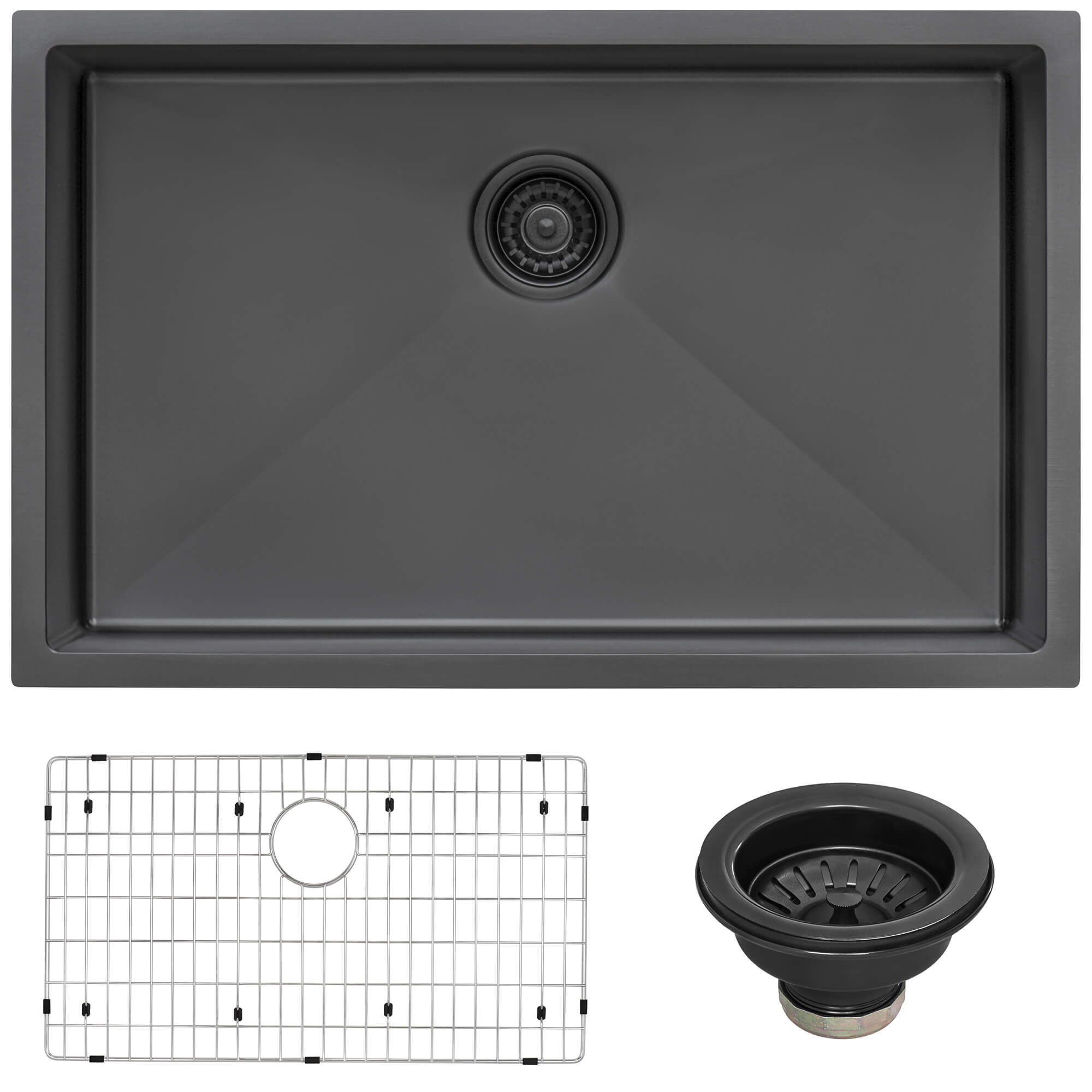 Alternative View of Ruvati Terraza 30" Undermount Stainless Steel Kitchen Sink, Gunmetal Matte Black, 16 Gauge, RVH6300BL
