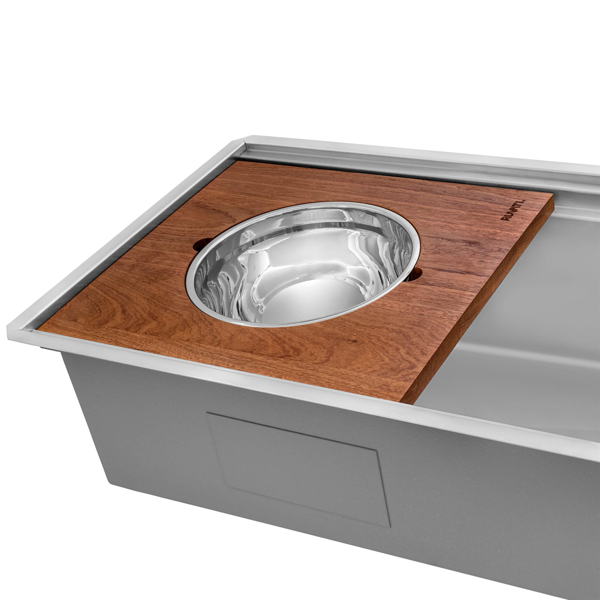 Alternative View of Ruvati Dual-Tier Pro 45-inch Workstation Two-Tiered Double Ledge Kitchen Sink Undermount 16 Gauge Stainless Steel, 16, RVH6333ST