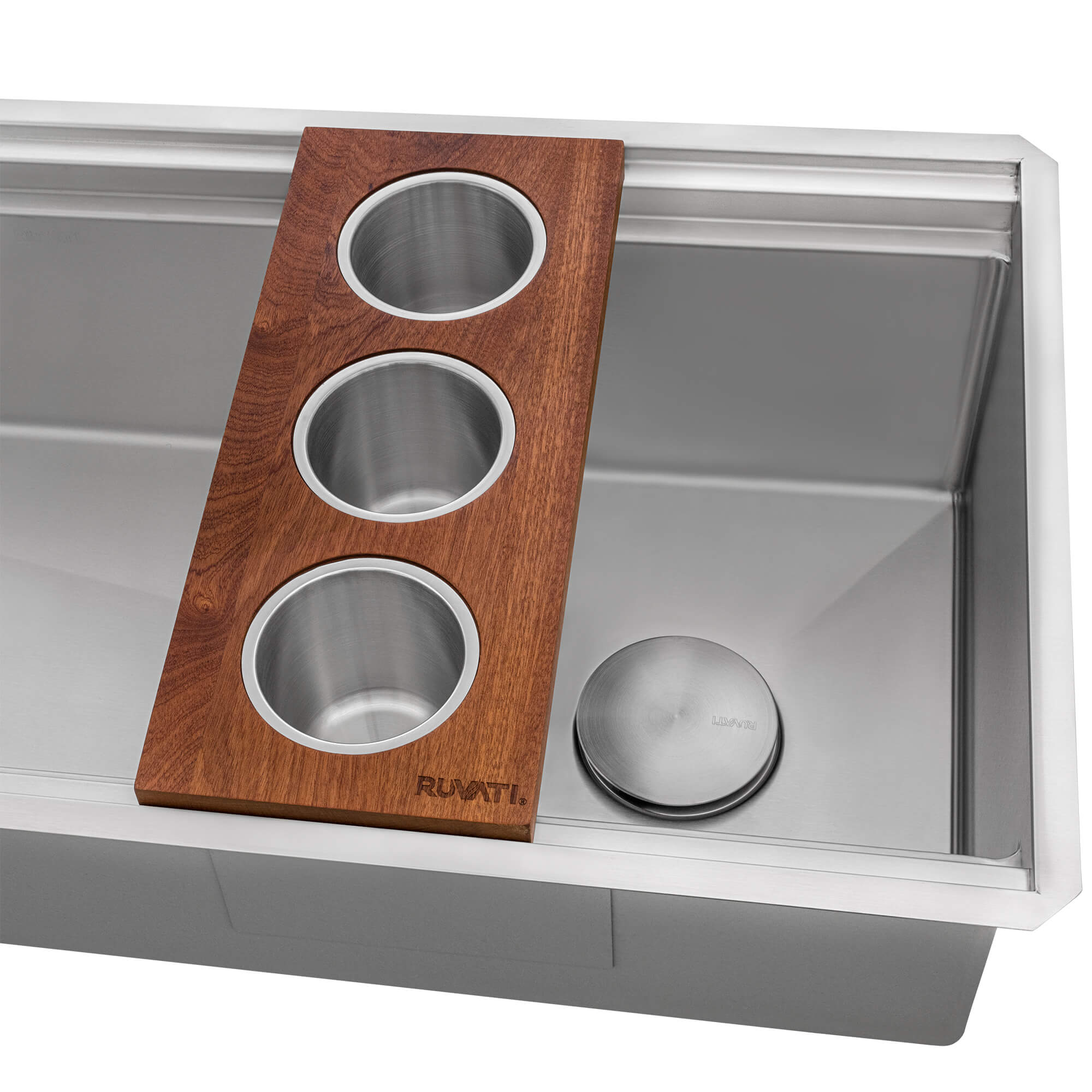 Alternative View of Ruvati Dual-Tier Pro 45-inch Workstation Two-Tiered Double Ledge Kitchen Sink Undermount 16 Gauge Stainless Steel, 16, RVH6333ST