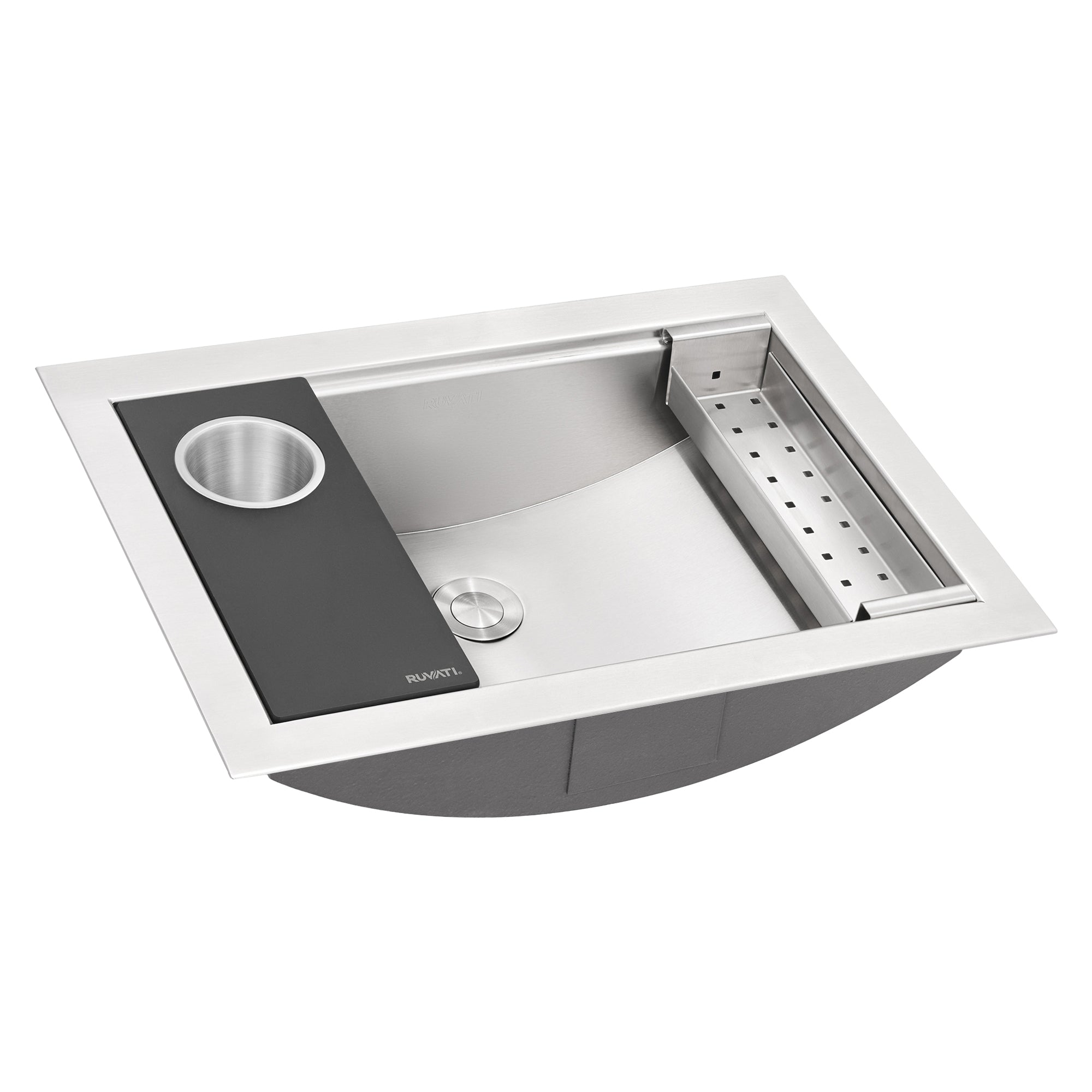 Ruvati Brenna 20" Rectangle Undermount Stainless Steel Workstation Bathroom Sink, RVH6521ST
