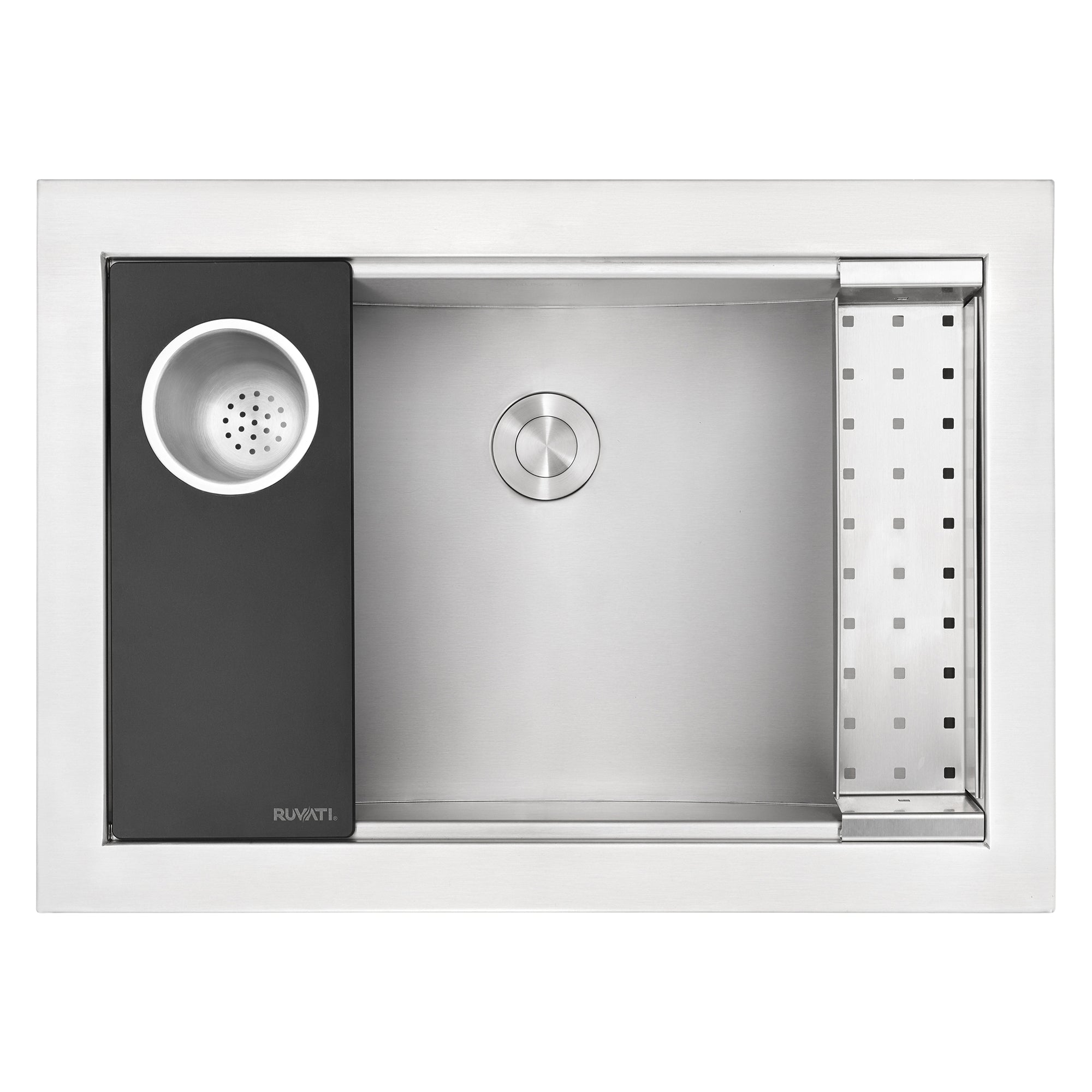 Ruvati Brenna 20" Rectangle Undermount Stainless Steel Workstation Bathroom Sink, RVH6521ST Product Image