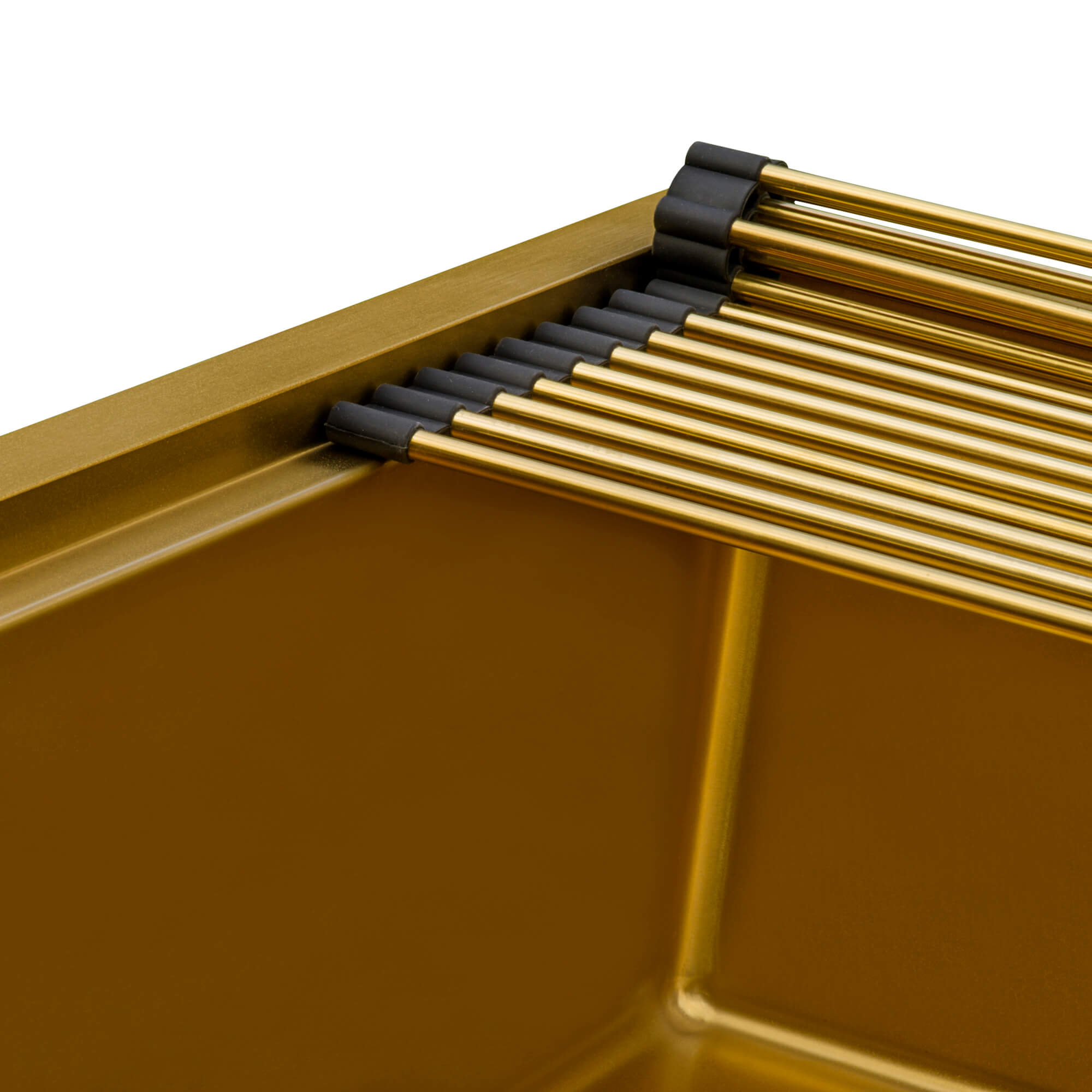 Alternative View of Ruvati Giana 27" Undermount Stainless Steel Workstation Kitchen Sink, Matte Gold Brass Tone, 16 Gauge, RVH6527GG