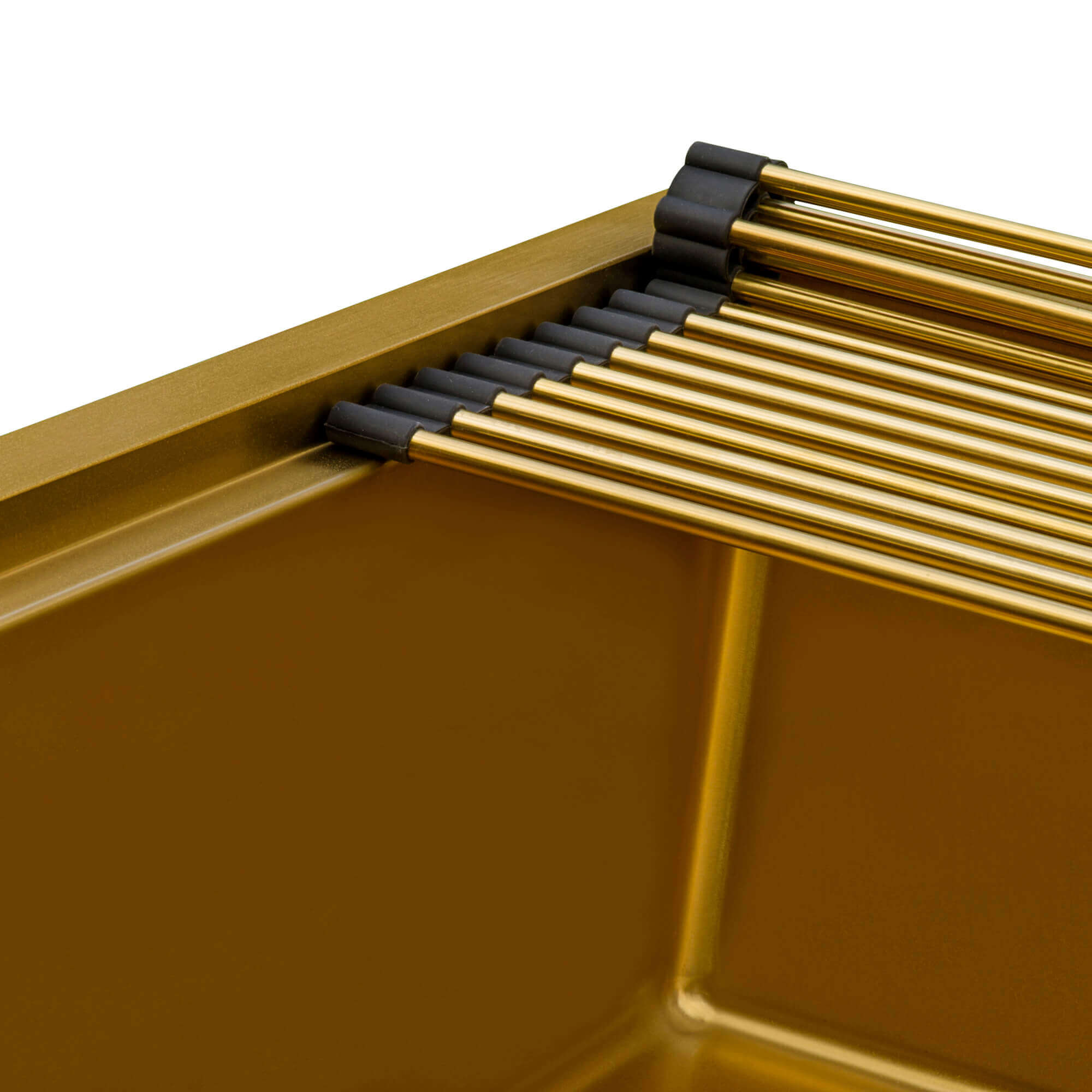 Alternative View of Ruvati Giana 30-inch Polished Brass Matte Gold Workstation Undermount Kitchen Sink Single Bowl, Stainless Steel, 16, Matte Gold Satin Brass, RVH6530GG