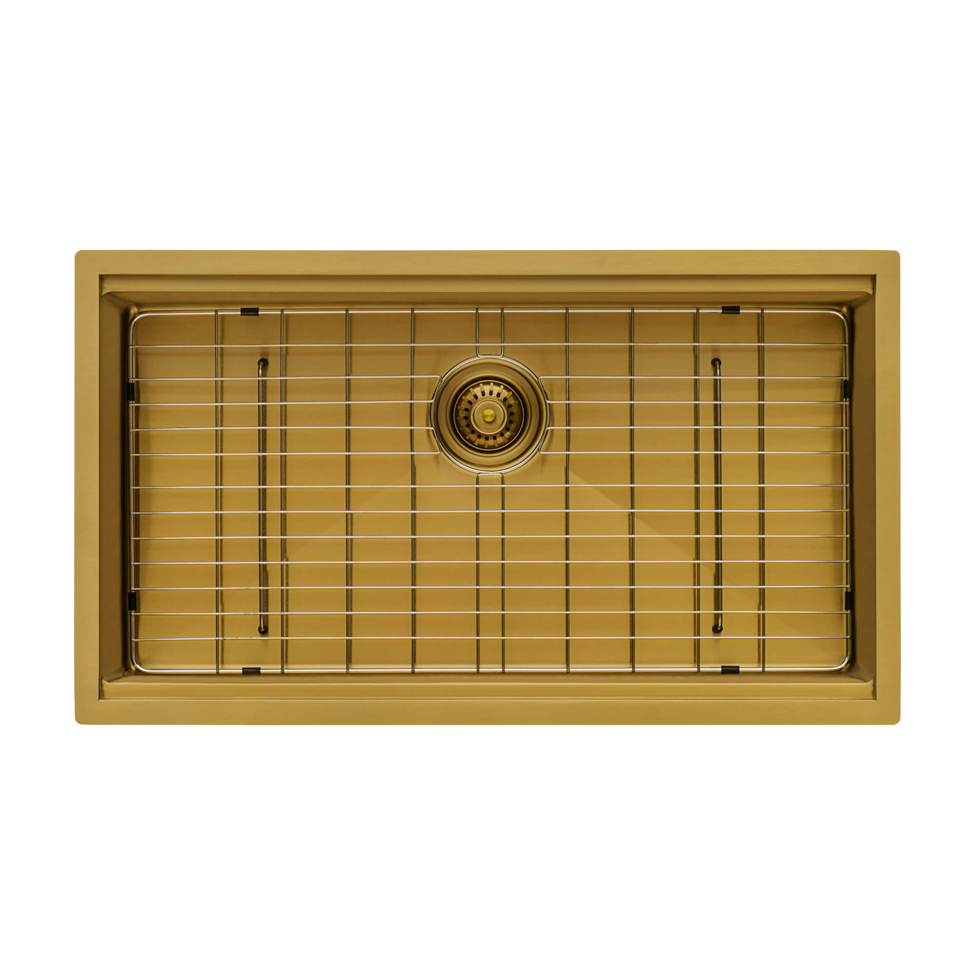Alternative View of Ruvati Giana 33" Undermount Stainless Steel Workstation Kitchen Sink, Matte Gold Brass Tone, 16 Gauge, RVH6533GG